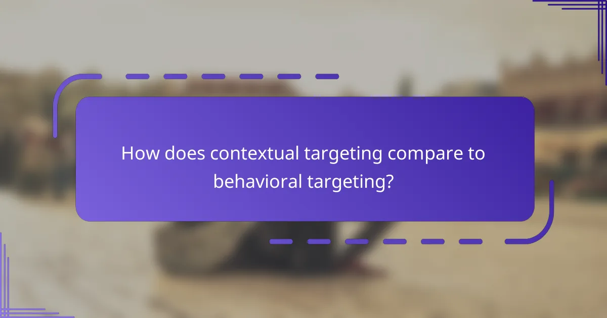 How does contextual targeting compare to behavioral targeting?