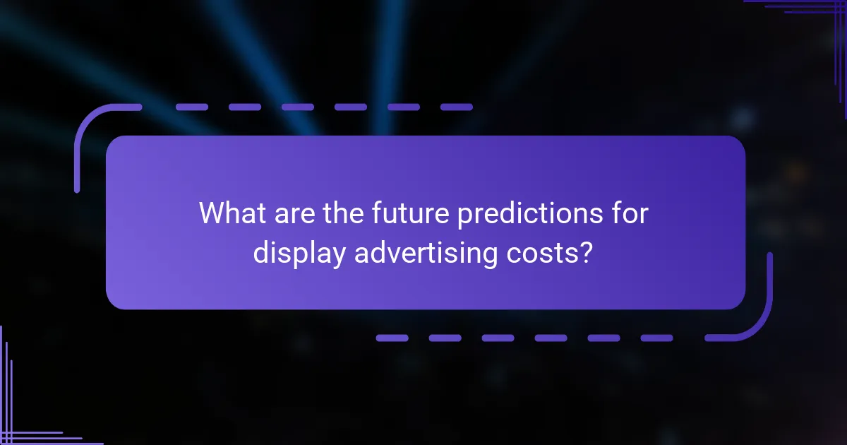 What are the future predictions for display advertising costs?