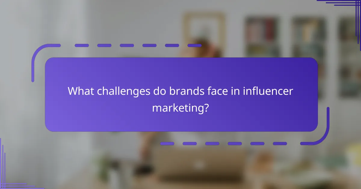 What challenges do brands face in influencer marketing?