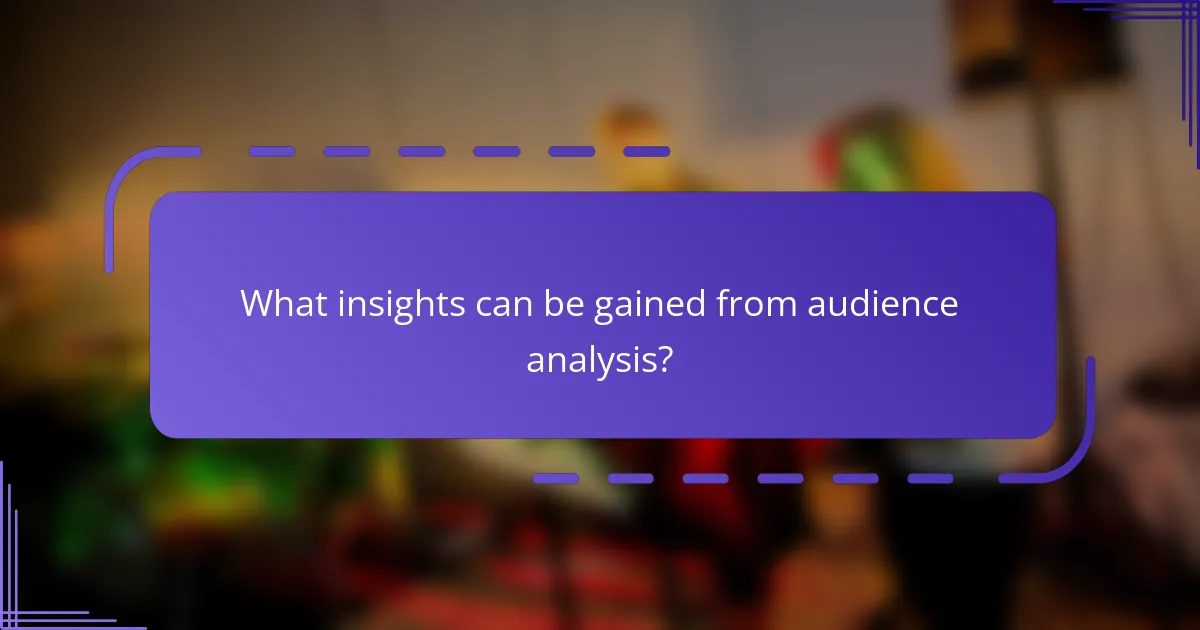 What insights can be gained from audience analysis?