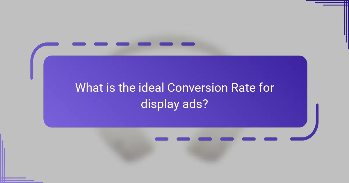 What is the ideal Conversion Rate for display ads?