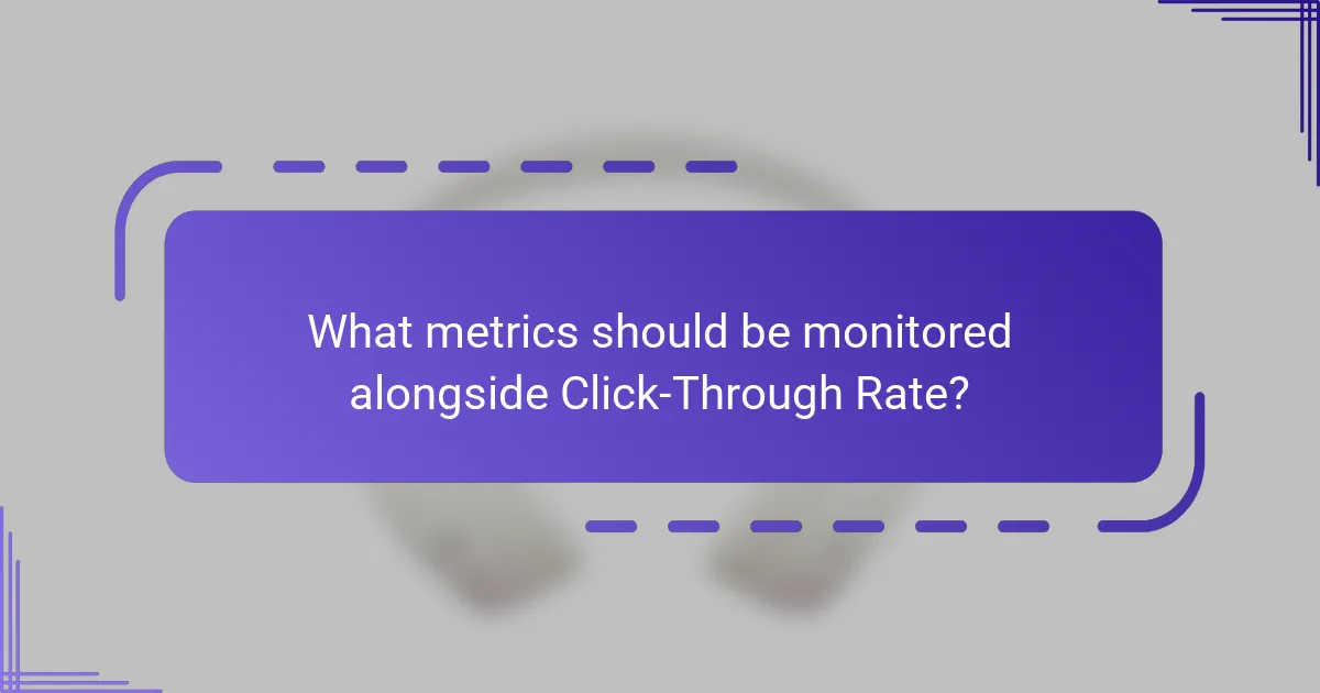 What metrics should be monitored alongside Click-Through Rate?