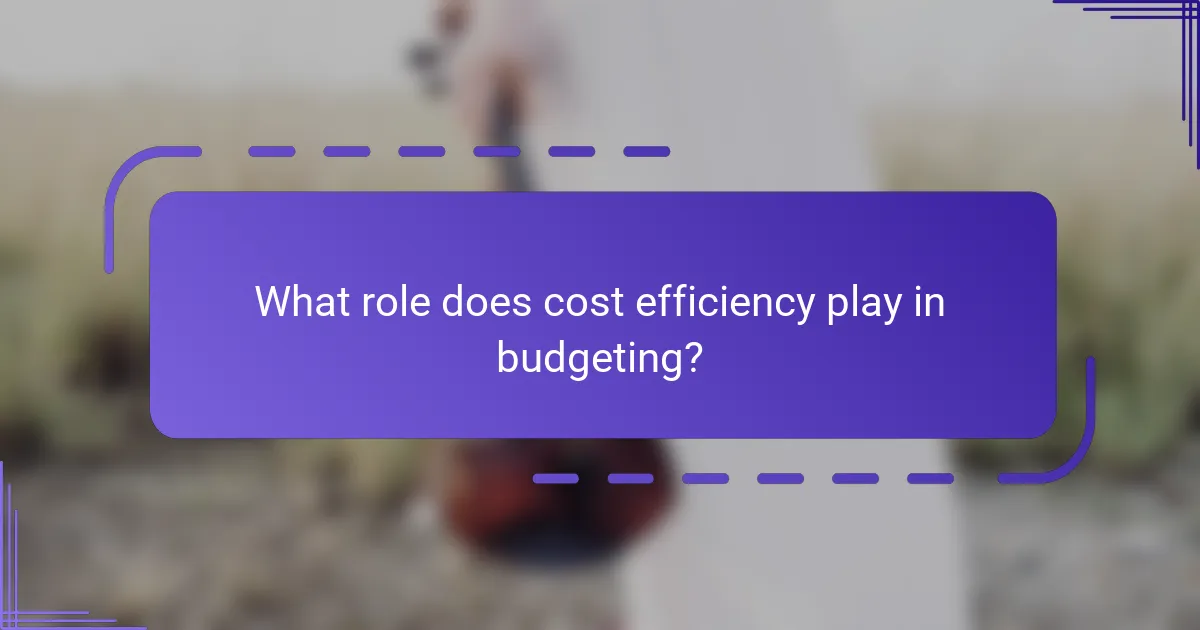 What role does cost efficiency play in budgeting?